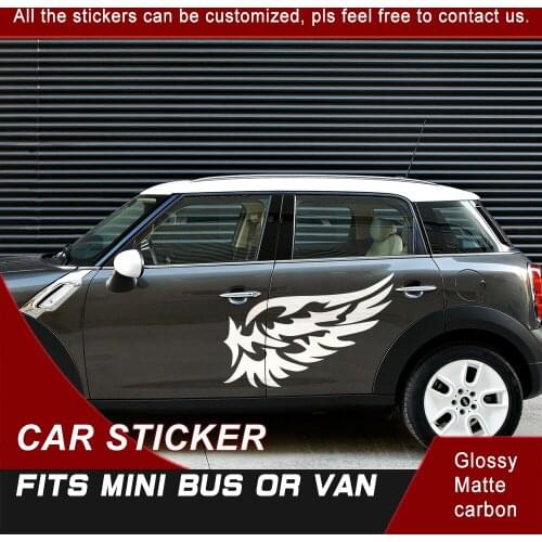 For Mini Cooper-countryman Feather Decal Gradient Side Door Stripe Racing Graphic Vinyl Car Sticker For Mini Cooper Car Stylings