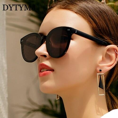 DYTYMJ Oversized Sunglasses Women 2020 Retro Round Eyeglasses Luxury Brand Designer Glasses Vintage Big Shades For Women UV400