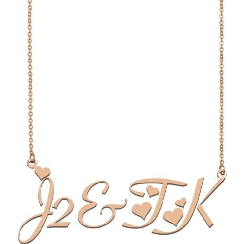 J2&TK Name Necklace , Custom Name Necklace for Women Girls Best Friends Birthday Wedding Christmas Mother Days Gift