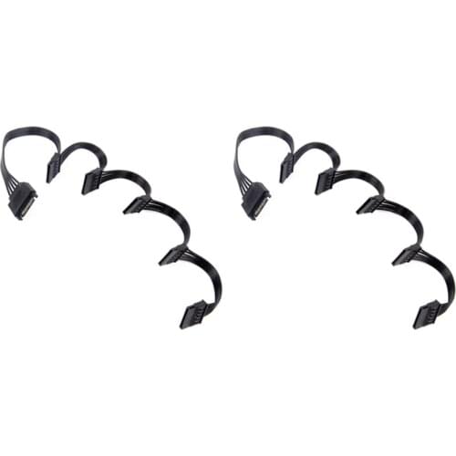 15 Pin SATA Power Extension Hard Drive Cable 1 Male to 5 Female Power Supply Splitter Adapter Cable for PC Server 2Pcs