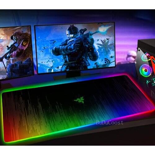 RGB Razer Mouse Pad 90X30 Mousepad Keyboard Mat LED Mause Pad Rubber No-slip with Backlit L Alfombrilla Gaming 25X35 Mouse Mat