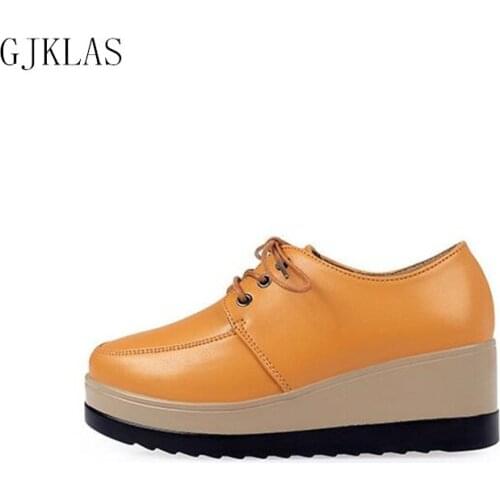 Leather Casual Shoes Platform Wedge Sneakers Comfy Sport Shoes for Women Chunky Sneakers Platforms Woman Vulcanize Shoes Trend