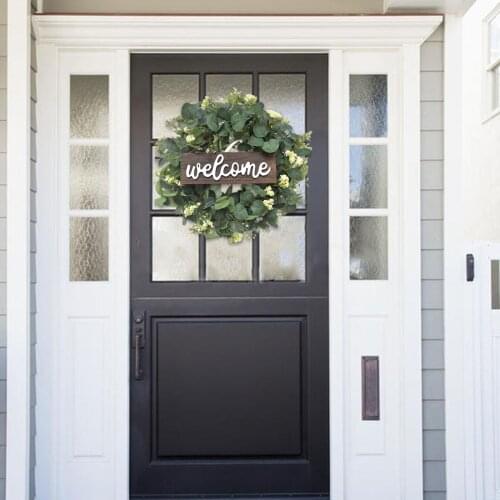 Summer Welcome Greenery Eucalyptus Wreath Artificial Flower Garland Window