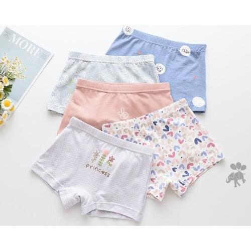 Hot sales Girl underwear Free shipping new arrived kids cartoon boxer short children panties 5pcs/lot 2-12y students