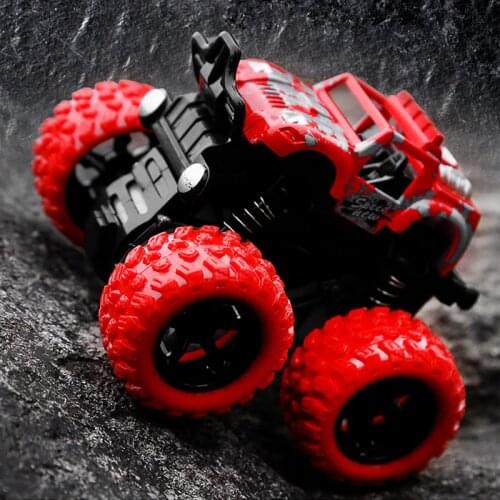 Mini Inertial off-Road Vehicle Four-Wheel-Drive Plastic Children Toy Car Pull sensorisch speelgoed Back Stunt Car