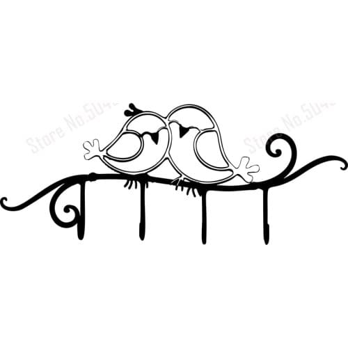 Two Bird Pattern Car Decals Kiss the Bird Pattern Car Stickers Sacred Totem Bird Pattern Wing Stickers Decor Car Notebook H148