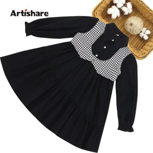Teenage Girls Dress Plaid Pattern Dress For Girl Casual Style Dress Kids Spring Autumn Clothes For Girls 6 8 10 12 14