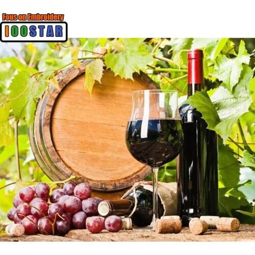 Full Drill Square Diamond 5D DIY Diamond Painting"Fruit and wine"Diamond Embroidery Cross Stitch Rhinestone Mosaic Painting