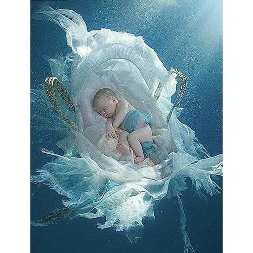 Full Square Round crystal Mosaic DIY 5D Diamond Painting cute baby 3D Diamond Embroidery Sale pictures Home Decoration art DF44