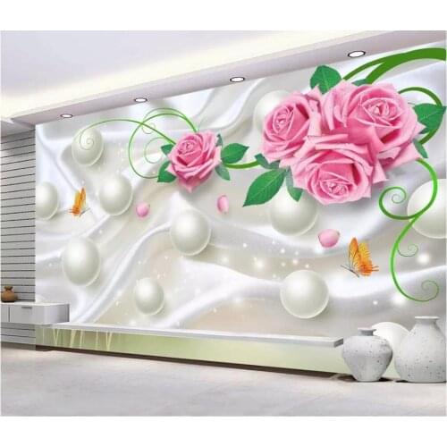 Custom photo wallpaper for walls 3 d murals wallpaper 3D rose flower mural TV background wall papers for living room decor