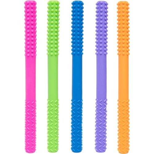 Teething Hollow Tube Pacifier Baby Silicone Teether Anti Eating Hand Chew Stick Cute Chewing Toddler Toys Baby Supplies