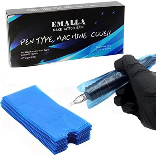 200PCS Disposable Cartridge Tattoo Pen Sleeves Tattoo Pen Bags Sleeves for Tattoo Machine Accessories Tattoo Supplies