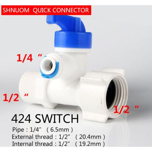 1/2 " to 1/4" pipe plastic quick connect three-way ball Faucet Water Filter Reverse Osmosis System for Water Purifier accessorie