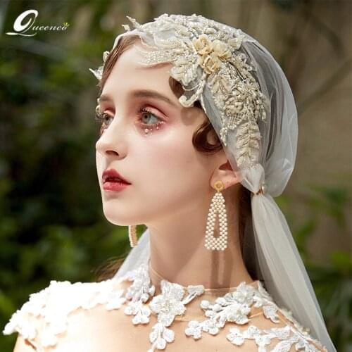 Wedding Accessories Mariage Floral Yarn Bridal Veils Casamento Bride Mariage Voile Handmade Hat Shape Lace Veil