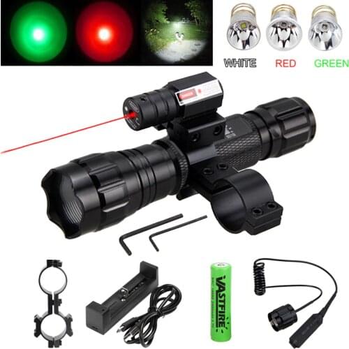 Tactical Led Hunting Light 5 Color DIY 3 IN 1 LED Flashlight Lamp Bulb for WF-501,502,503 Torch Accessary+Flashlight Shell Host