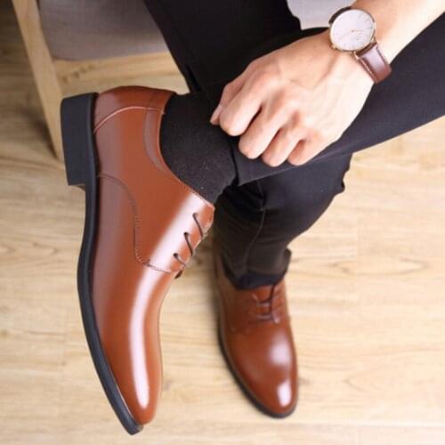 Newest Men Dress Shoes Designer Business Office Lace-Up Casual Driving Shoes Mens Party Leather Shoes Zapatos Formales Hombre