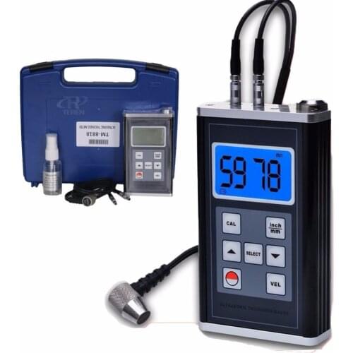 Ultrasonic Thickness Gauge ,Testing range 0.9-400mm TM-8818 (metric / Imperial) 0.75~400 mm ( 45 # steel, Depend on Probe )
