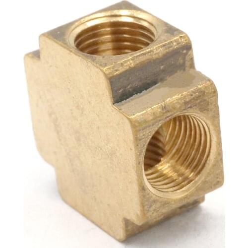 1/4" BSP Thread Cross 4 Way Brass Pipe fitting Equal Female Connector For Grease System hydraulic system