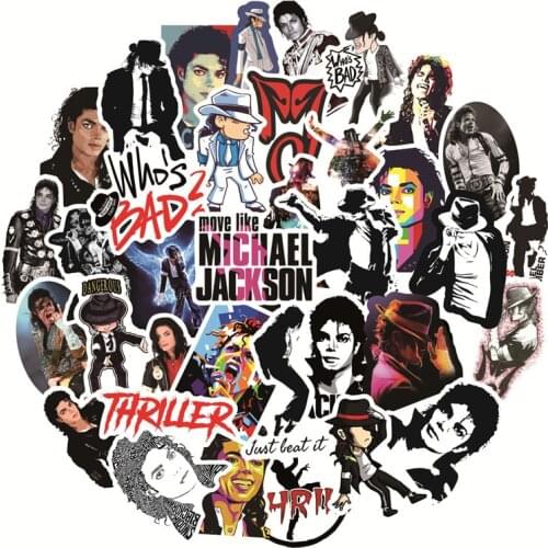 10/50pcs Michael Jackson Stickers For Car Laptop PVC Backpack Water Bottle Pad Bicycle waterproof Decal Toy