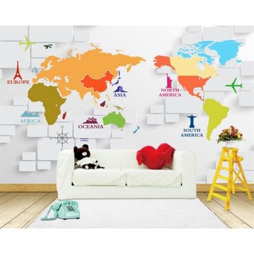 Beibehang Custom 3d photo wallpaper mural world map wallpaper kitchen living room bedroom TV background wallpaper for walls 3 d