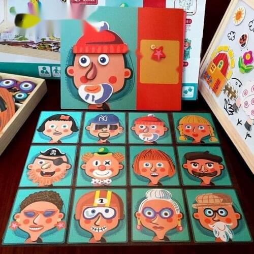 3D Magnetic Book Matching Jigsaw Puzzle Character Changing Series Preschool Educational Learning Toys For Kids Christmas Gifts