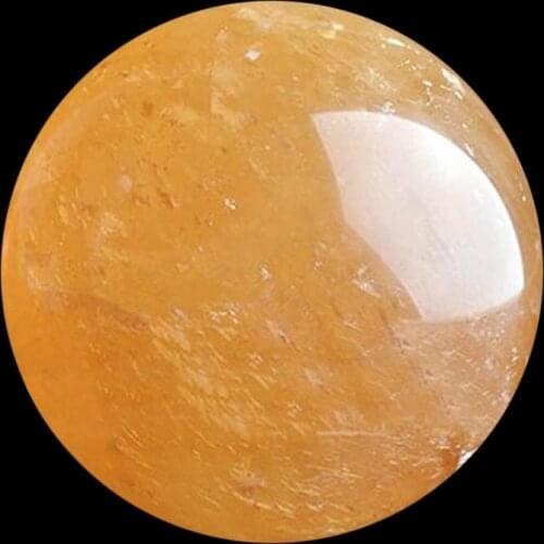 40mm Yellow Natural Citrine Quartz Crystal Sphere Ball Healing Gemstone