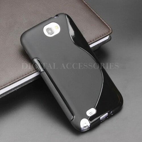 6color S-Line Anti Skidding Gel TPU Slim Soft Case Back Cover For Samsung Galaxy Note 2 N7100 Mobile Phone Rubber silicone Cases