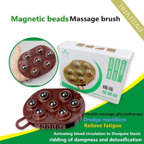 Medical Health Care Handheld tool 360 Degree Rotation 7 pc Magnetic Beads Mini Body Massage Brush Steel Ball Massager Slimming
