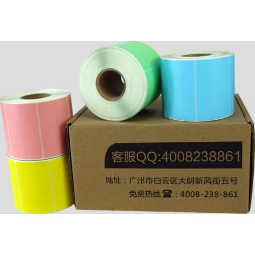 80 x 50 mm ( 1000 labels) roll color art label printing bar code stickers 5 colors in stock