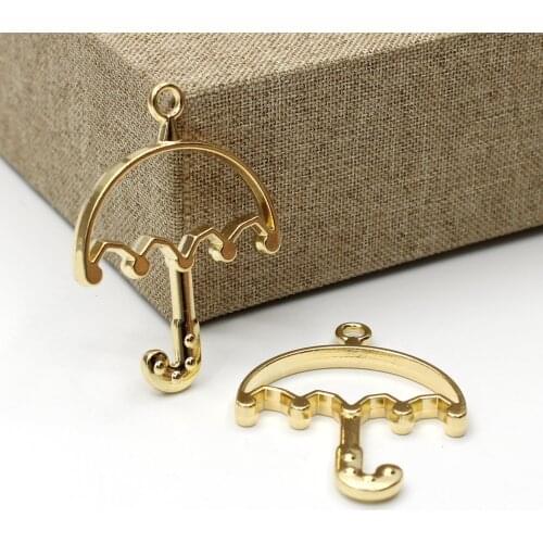 Umbrella Shape Hollow Frame DIY Necklace Keychain Jewelry Accessories Alloy Open Frame UV Epoxy Plastic 5 Colors 4pcs/lot Metal