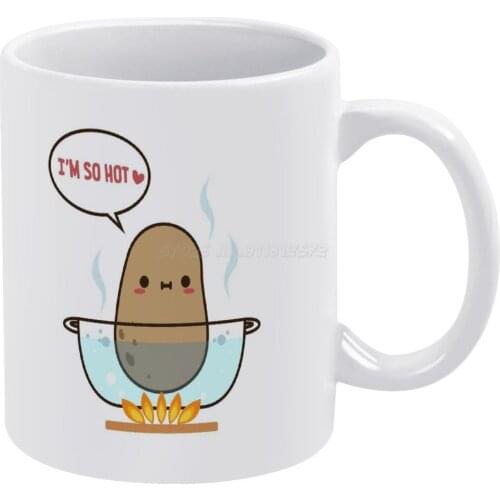 Hot Potato White Mug New Good Quality Print Mug 11 Oz Coffee Cup Hot Hot Potato Potato Potato Cooking Potato Cute Potato Funny