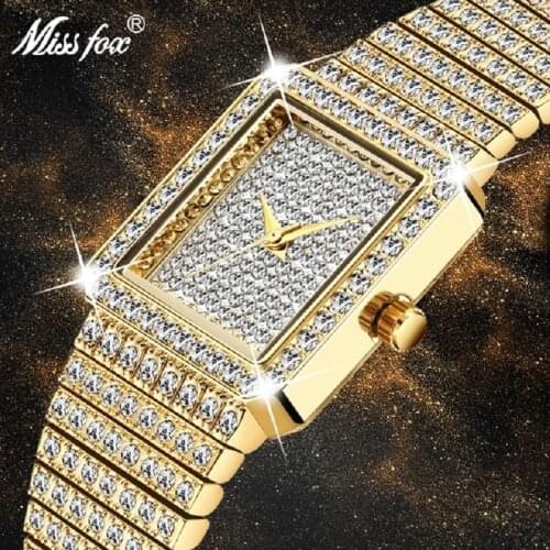 MISS FOX Womens Classic Fashion Leisure Watch Quartz Watch Diamond Stainless Steel Watch Ordinary Waterproof Watch