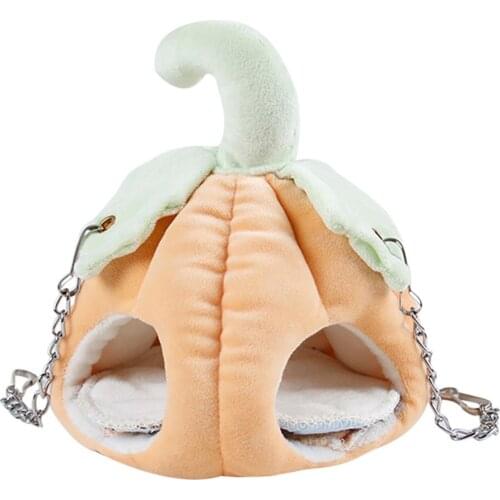Small Pet House Soft Warm Hamster Cotton Nest Cute Pumpkin Shape Gerbil Rat Bed Small Animal Supplies
