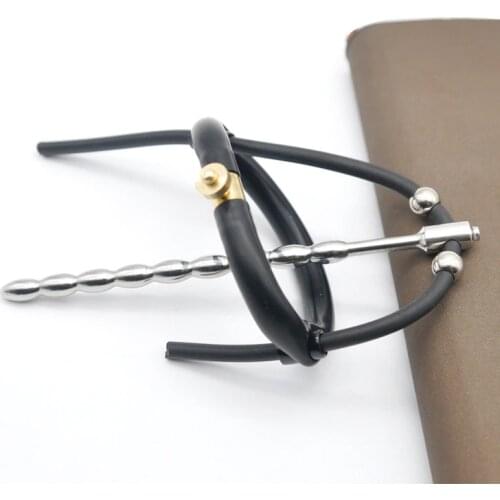 Exotic Accessories Conductive Loops Cock Ring and Ball Electro Penis Ring Rubber Tube Electrodes Sex Toys For Men