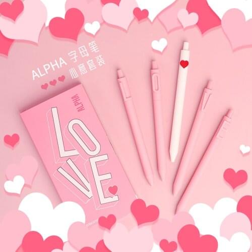 Kaco Love Gel Pen 0.5mm Black Pen Student Stationery Valentines Day Gift Box Gift Ideas stationery