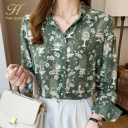 Зеленые блузки H Han Queen China At AliExpress