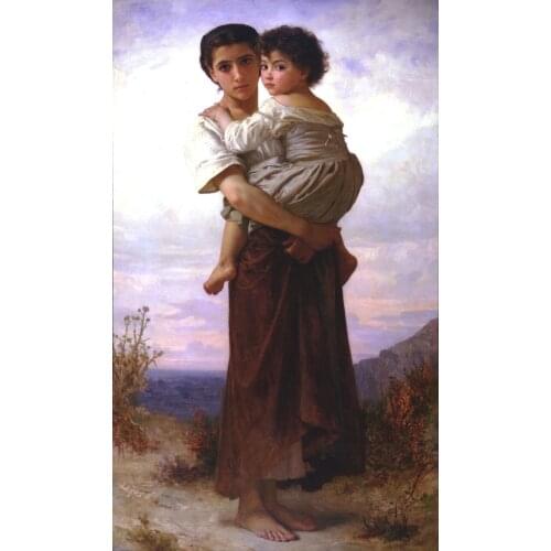 Handmade Oil painting reproduction Young Gypsies by William Bouguereau
