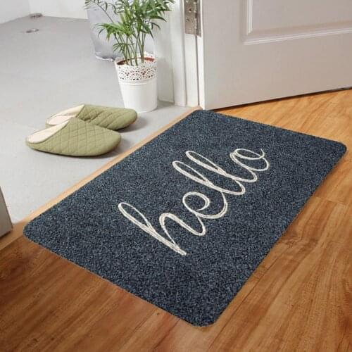 Polyester Anti Fade Anti Fade Easy Clean Polyester Hello Floor Mat Pad Biodegradable Door Carpet Anti-slip for Hallway