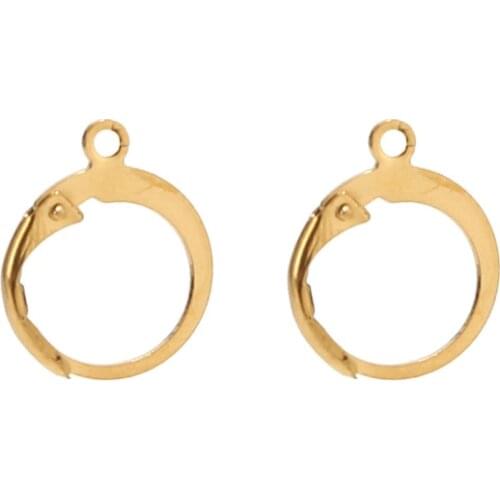 20 Gold Round Leverback Earwire Stainless Steel Hoop Earring Findings DIY Women Earrings Connector Making
