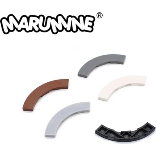 Marumine 27507 Mini Tile Round Corner 4 x 4 Macaroni Wide Building blocks construction set modeling accessories parts for kids