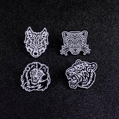 Animal Lion Tiger Wolf Metal Pin Cartoon Animals Badges On Clothes Jewelry Brooches Lapel Pins On Backpack Bag Jeanm Accessories