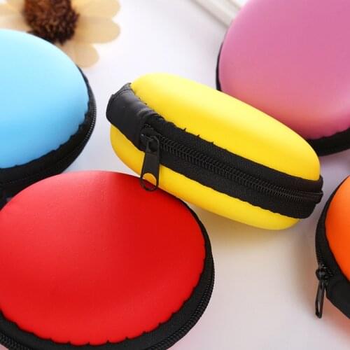 Mini coin purse round solid color silicone fashion creative economic small gift earphone bag USB data cable zipper gift
