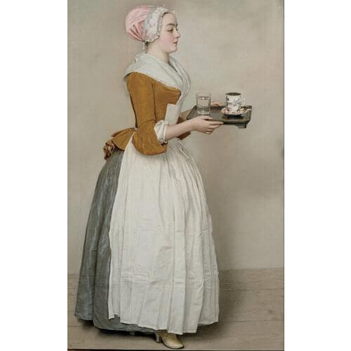HOME OFFICE WALL Decorative art - painter Jean-Etienne Liotard The Chocolate girl PRINT painting on canvas -good