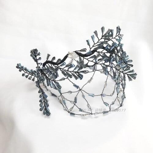 The New Branch of Madonna Hair Net Hairband Crystal Hand-woven Hair Accessories Personalized Custom Minority High-definition Hea