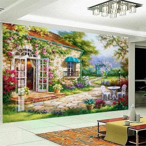 Wellyu papel de parede Custom wallpaper 3d murals обои beautiful garden villa idyllic landscape living room bedroom 3d wallpaper