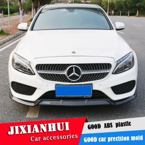 For Mercedes-Benz W205 front Bumper Diffuser Bumpers Protector For Benz C-Class C200 C180 Body kit bumper Before Rear lipspoiler