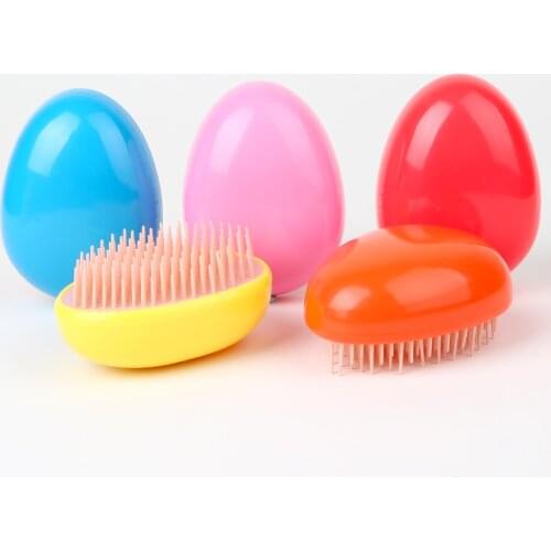 Profession Colorful Egg Hair Comb Beauty Portable Haircare Massage Detangling Hair Brush Styling Barber Accessories Anti-static