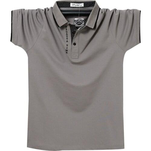 Business casual Short sleeve cotton Polo shirts men Letter embroidery fashion Streetwear Summer Brand Polo Shirt Men