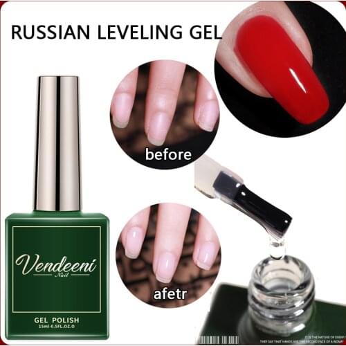 Vendeeni 15ml Russian Self Leveling Reinforcement Gel Base Coat Soak Off Gel For Nails Repair Care Permanent Gel Nail Varnish