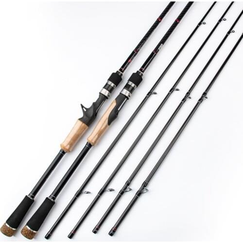 KUYING 2.1m Tournament Lure Fishing Rod Double Tips MH H Hard Casting Spinning Carbon Fiber Cane Pole Stick Medium Fast 7-28g